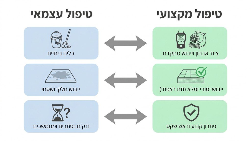 איש מקצוע בוחן קיר בעזרת מצלמה טרמית