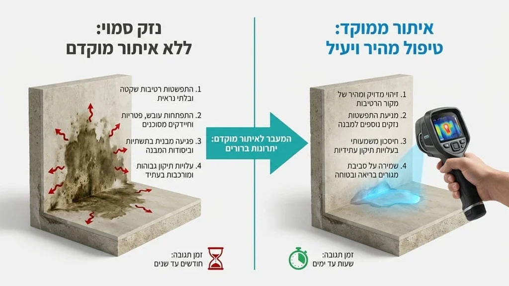 איתור נזילות מים למניעת נזקים למבנה